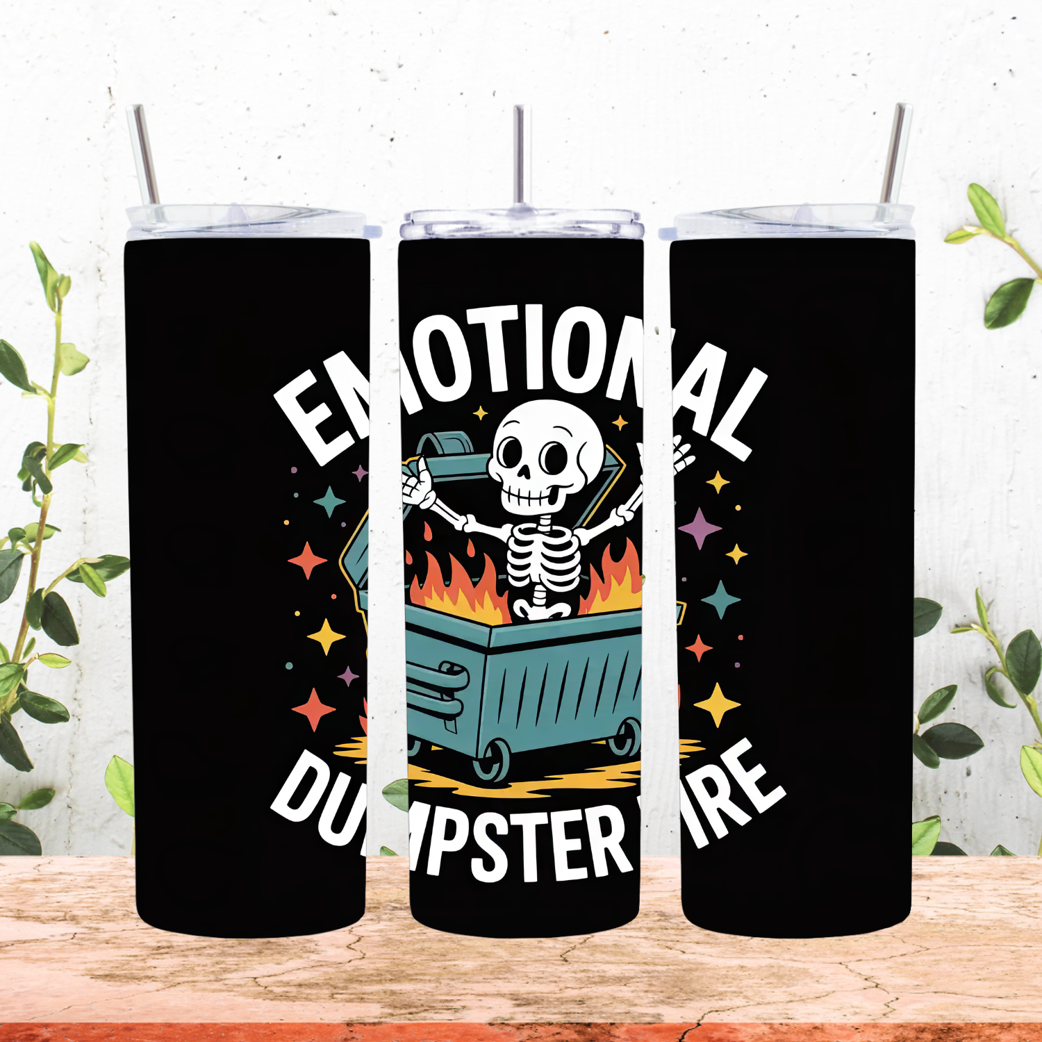 Emotional Dumpster Fire - Black Background